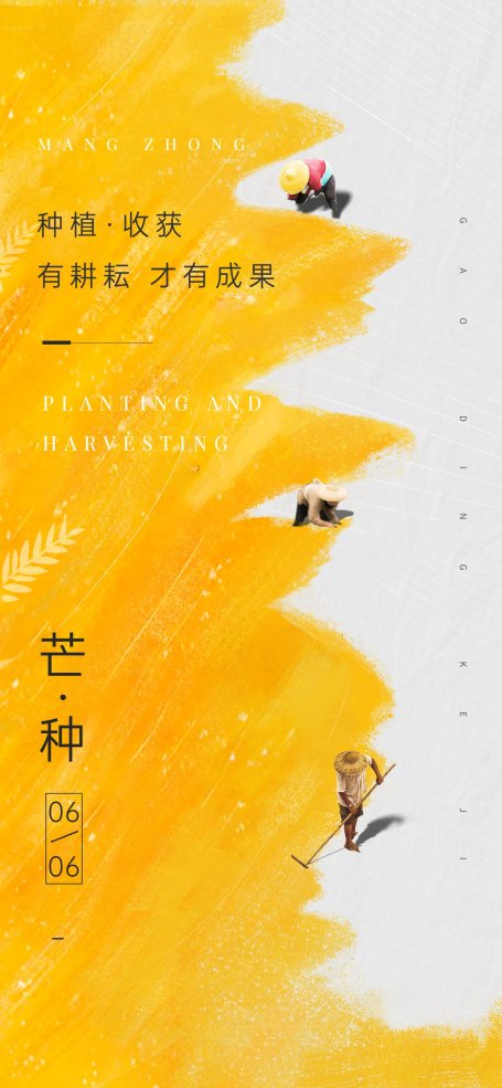 芒种节气祝福企业祝福问候全屏海报