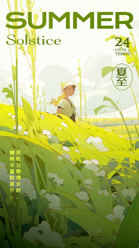 芒种节气祝福教育高考加油插画手机海报