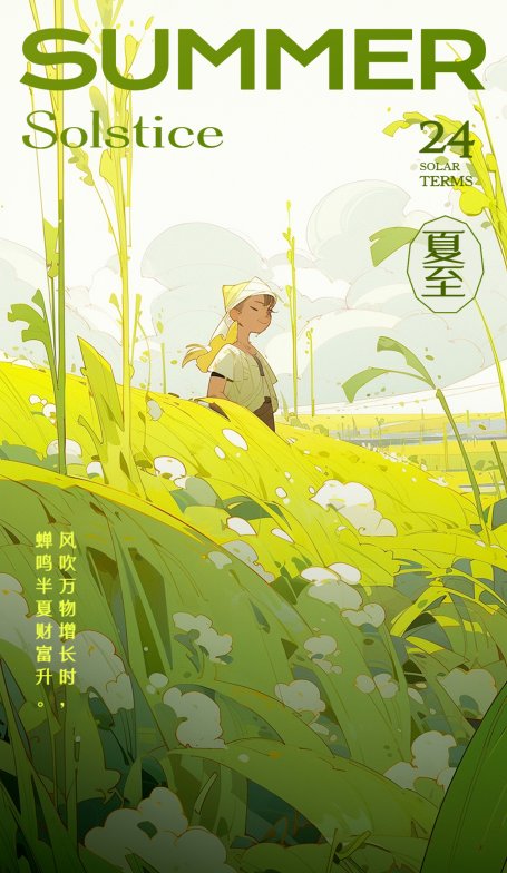 芒种节气祝福教育高考加油插画手机海报