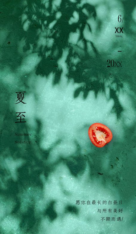 夏至节气祝福问候实景手机海报